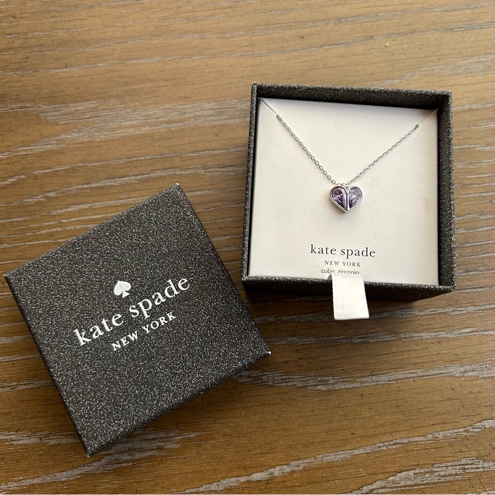 Kate Spade New York Light Amethyst Cubic Zirconia Heart Pendant Necklace